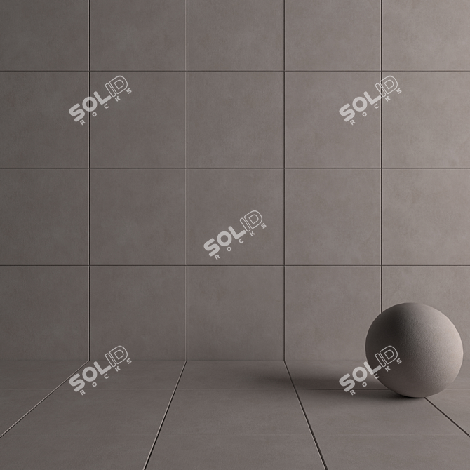 Galaxy Cement Wall Tiles: Contemporary Concrete Elegance 3D model image 4