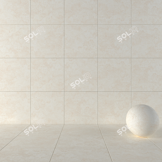 NIRVANA Cream Concrete Wall Tiles 3D model image 1