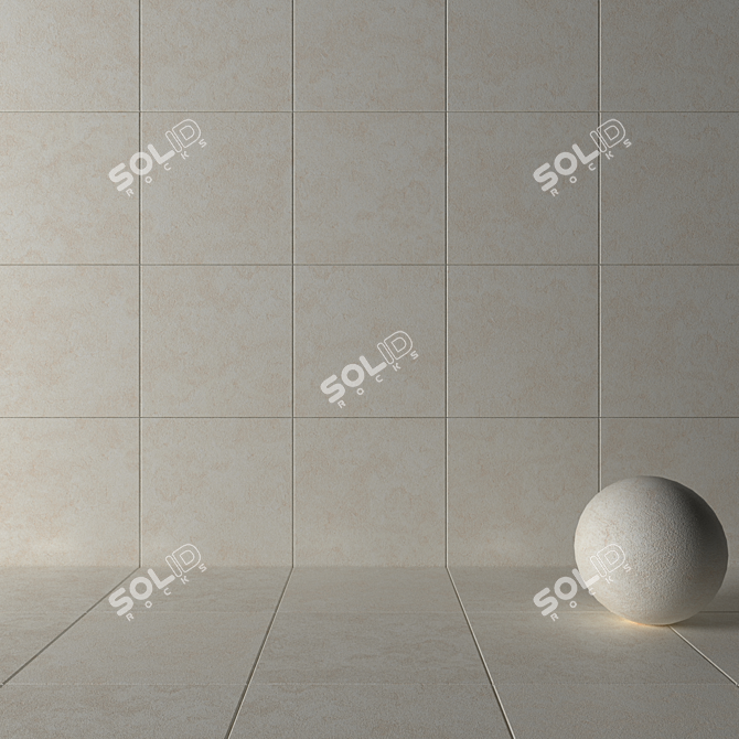 NIRVANA Cream Concrete Wall Tiles 3D model image 3