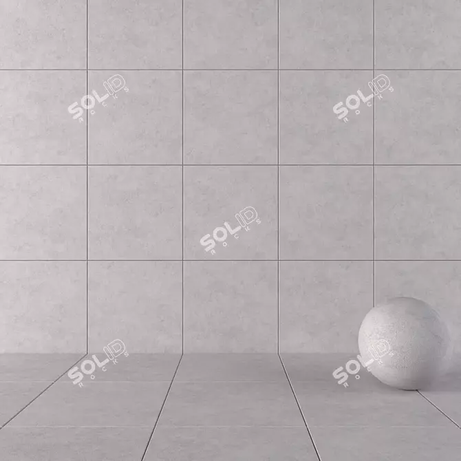 Nirvana Grey Concrete Wall Tiles 3D model image 1