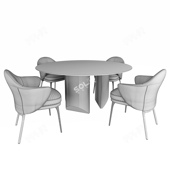Elegant Angie Chair & Wedge Table 3D model image 4