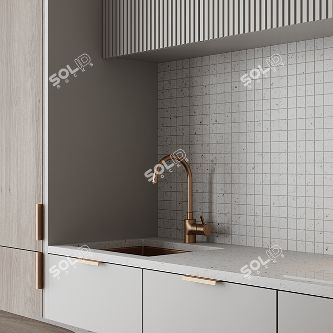 Modern Kitchen Set with Bosch Appliances 3D model image 3