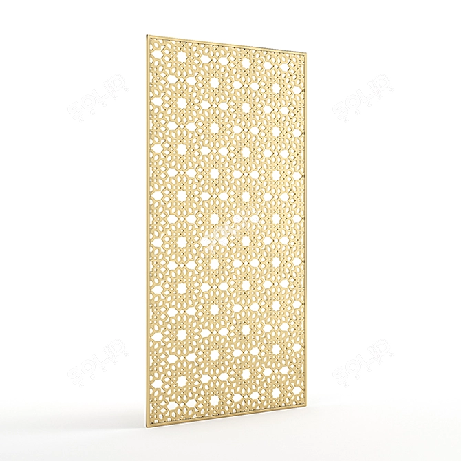 Elegant Brass Decorative Partition 3D model image 1