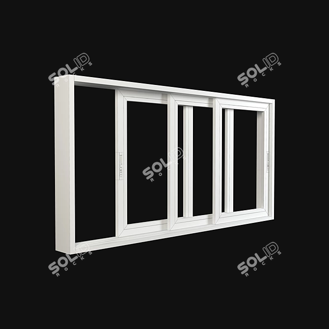 Aluminum Sliding Triple Door & Window - Modern and Spacious 3D model image 3