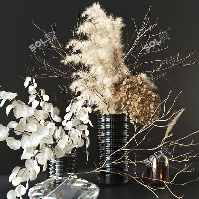 Eternal Beauty: Dry Blossom Bouquet 3D model image 2