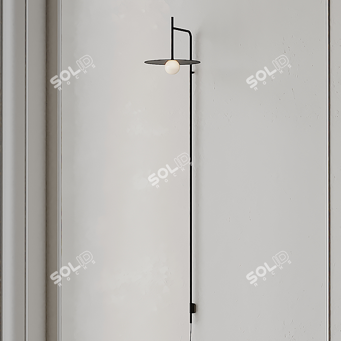 Sleek Steel Wall Sconce: TEMPO by Vibia 3D model image 2