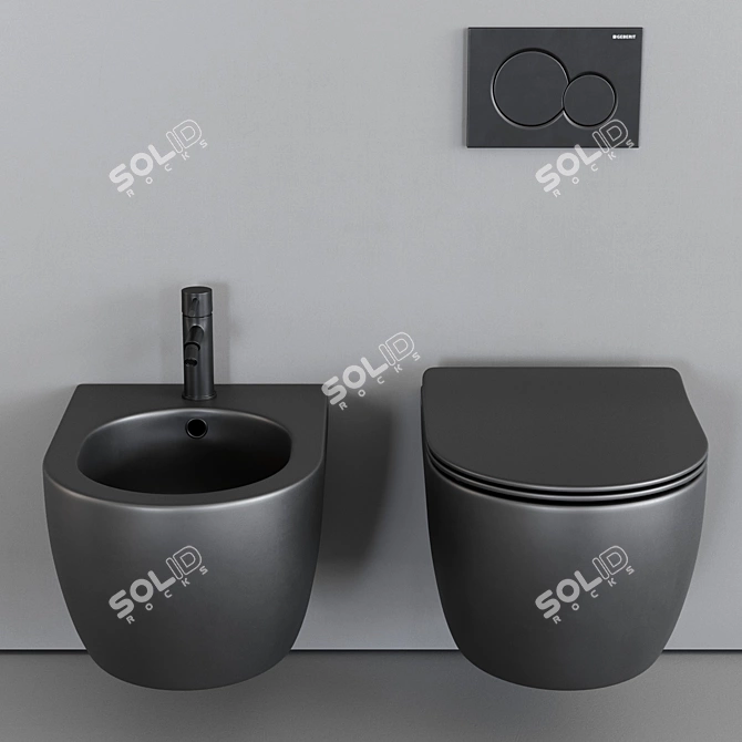 Elegant Moon Wall-Hung WC 3D model image 3