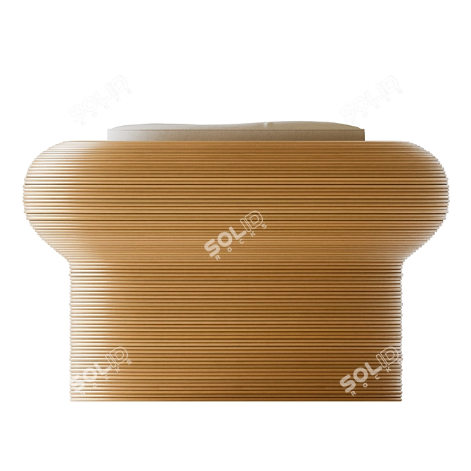 Riviera Rattan Stool: Handcrafted Elegance 3D model image 2