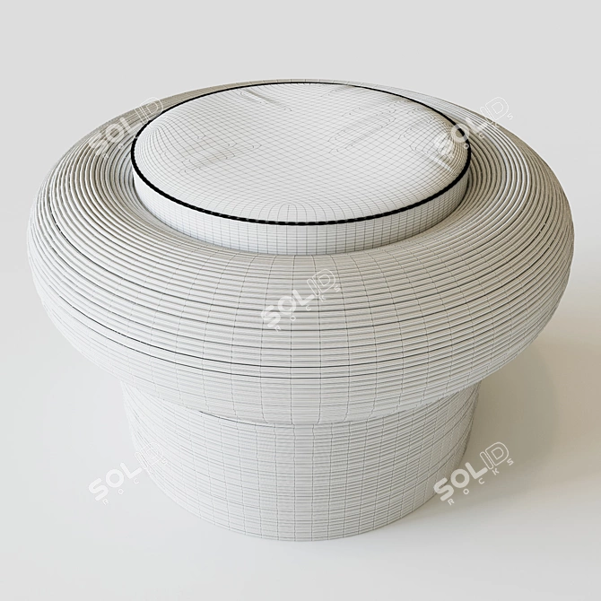 Riviera Rattan Stool: Handcrafted Elegance 3D model image 3