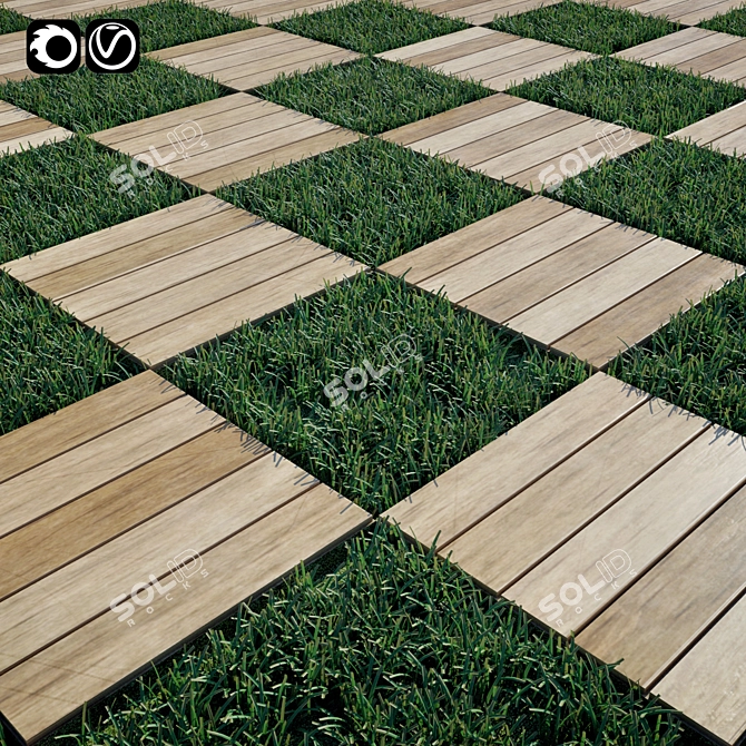 Elegant Decorative Floor Tile 3D model image 1