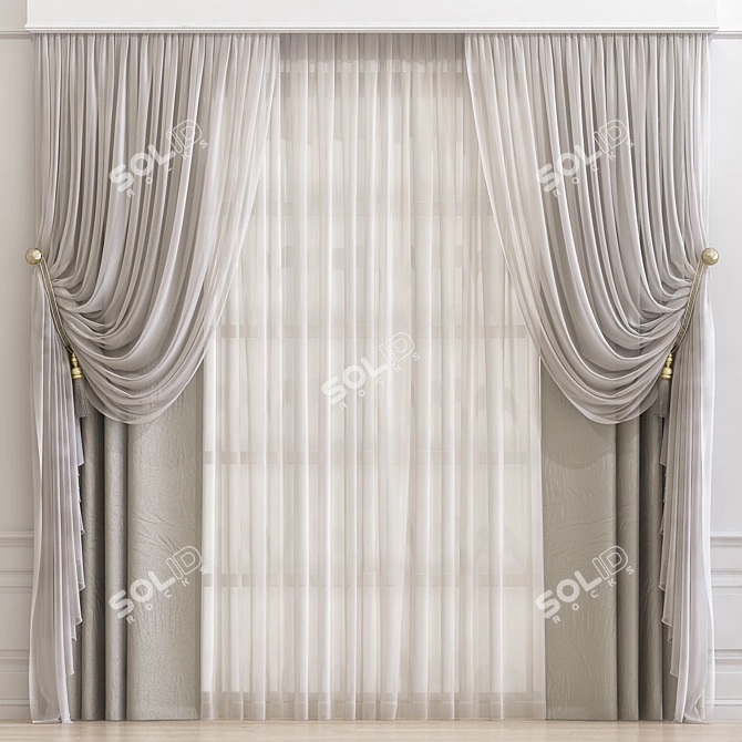 Revamped Curtain: Streamlined Design 3D model image 1