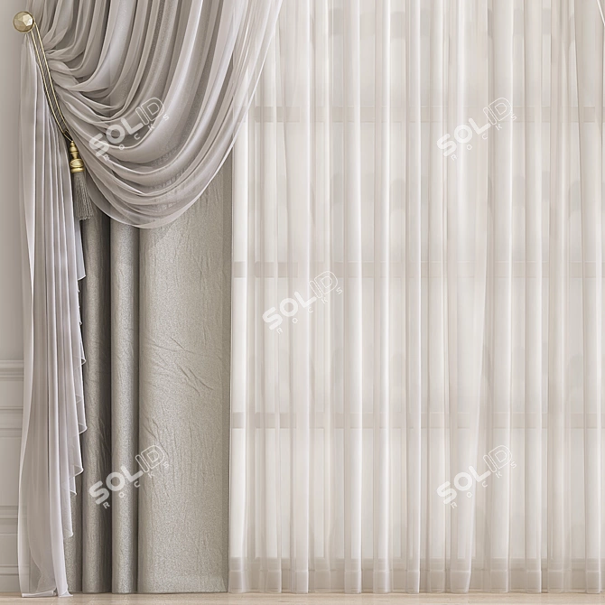 Revamped Curtain: Streamlined Design 3D model image 2