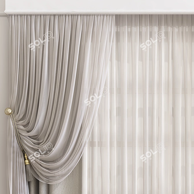 Revamped Curtain: Streamlined Design 3D model image 3