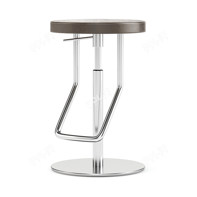 Height-Adjustable Thonet Stool: Stylish and Ergonomic 3D model image 1