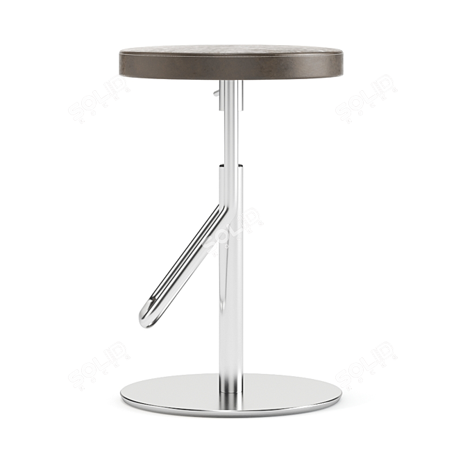 Height-Adjustable Thonet Stool: Stylish and Ergonomic 3D model image 2