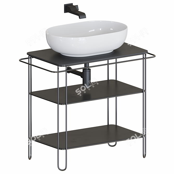 Filo 75: Stylish Ceramic Washstand 3D model image 1