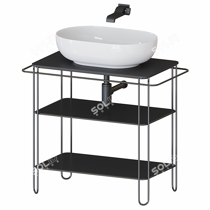 Filo 75: Stylish Ceramic Washstand 3D model image 2