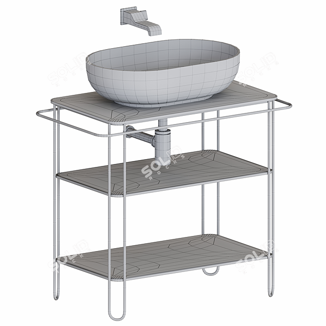 Filo 75: Stylish Ceramic Washstand 3D model image 3
