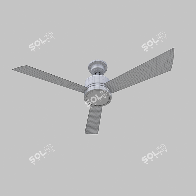 Sleek Black Ceiling Fan 3D model image 5