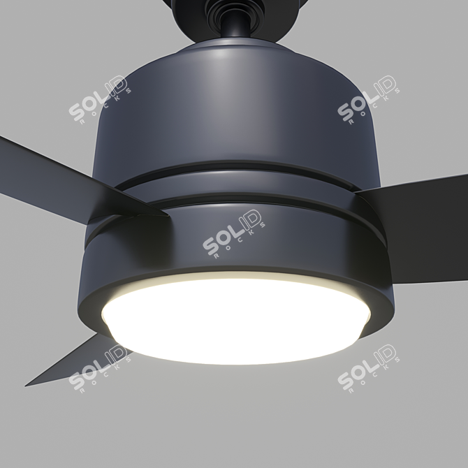 Sleek Black Ceiling Fan 3D model image 6