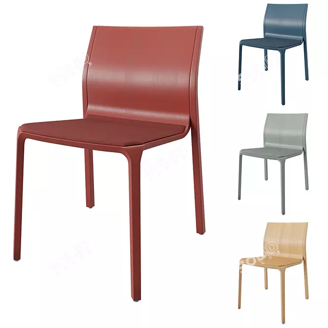 Ondarreta Silu Galleta: Stylish and Versatile Dining Chair 3D model image 1