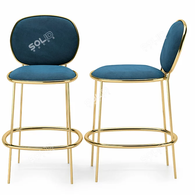 Modern Steel Wire Bar Stool 3D model image 3