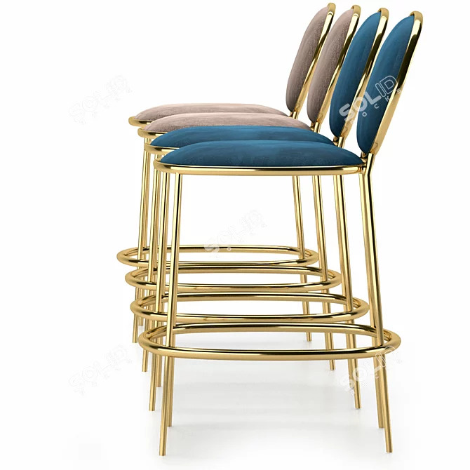 Modern Steel Wire Bar Stool 3D model image 4