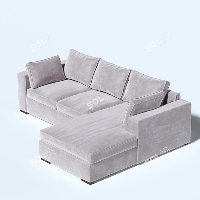 Origami Lion Corner Sofa in Microvelvet 3D model image 1
