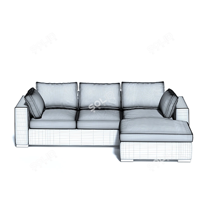 Origami Lion Corner Sofa in Microvelvet 3D model image 4