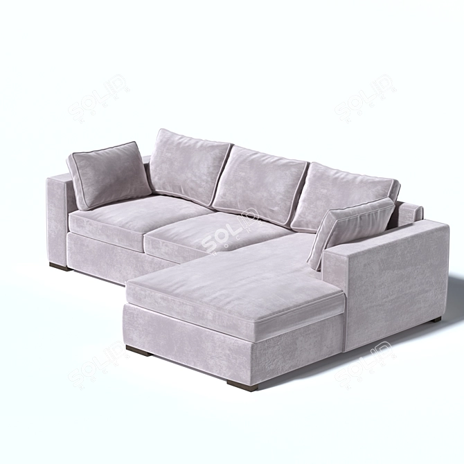 Origami Lion Corner Sofa in Microvelvet 3D model image 6