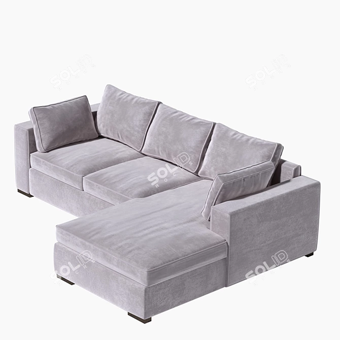 Origami Lion Corner Sofa in Microvelvet 3D model image 15