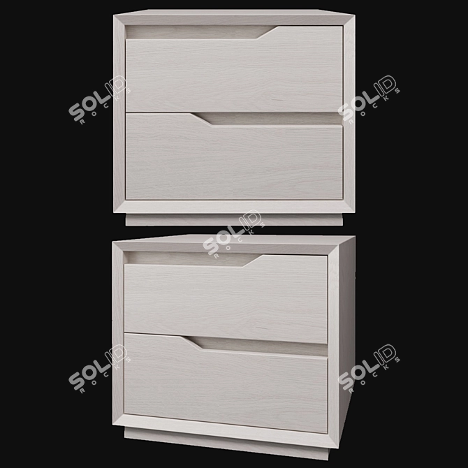 Solid Wood Fast Bedside Table 3D model image 1