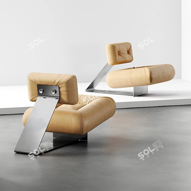 Title: Niemeyer Aran Lounge Chair 1975 3D model image 1