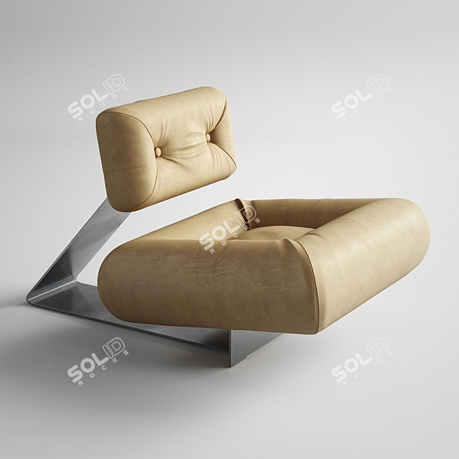 Title: Niemeyer Aran Lounge Chair 1975 3D model image 3
