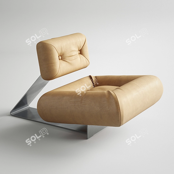 Title: Niemeyer Aran Lounge Chair 1975 3D model image 6
