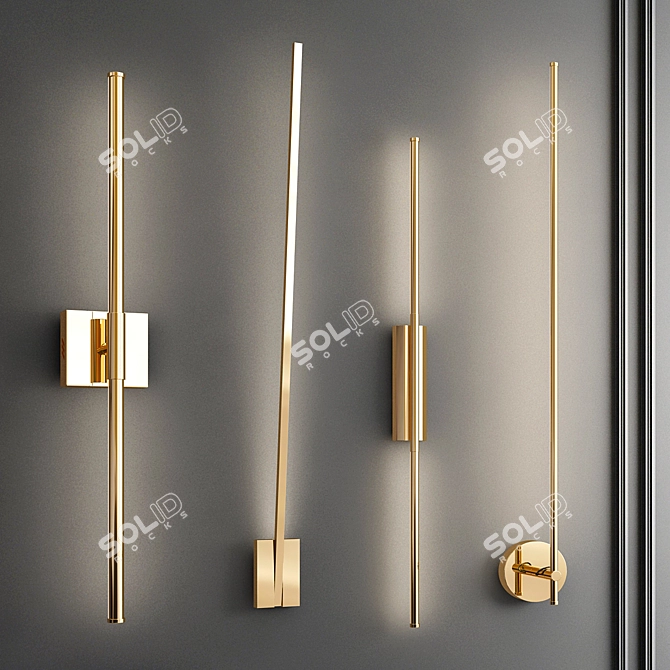 Elegant Set of Four Wall Lights 3D model image 3