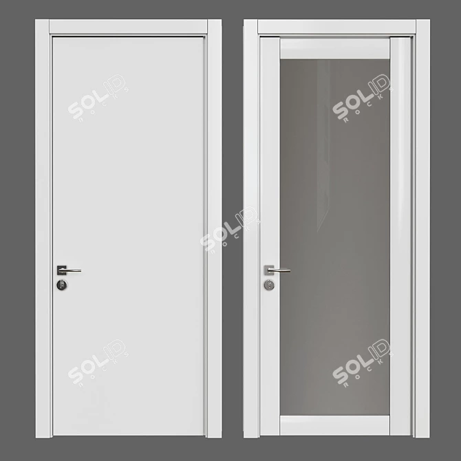 Modern 16-Panel Door 3D model image 1