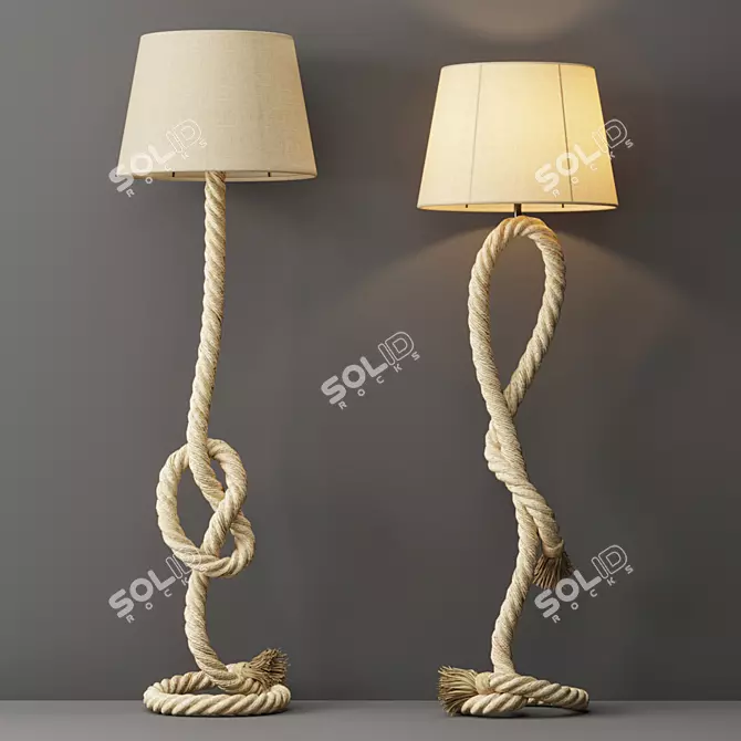 Rustic Rope Floor Lamp 3D model image 1