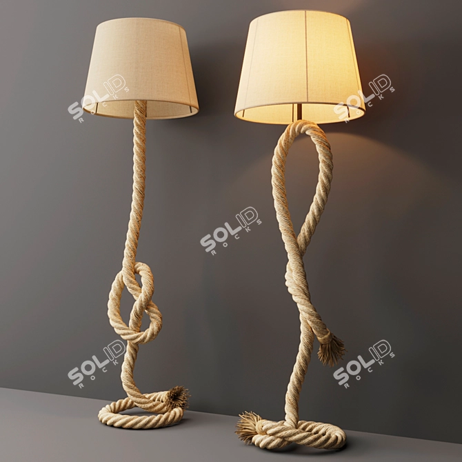 Rustic Rope Floor Lamp 3D model image 7