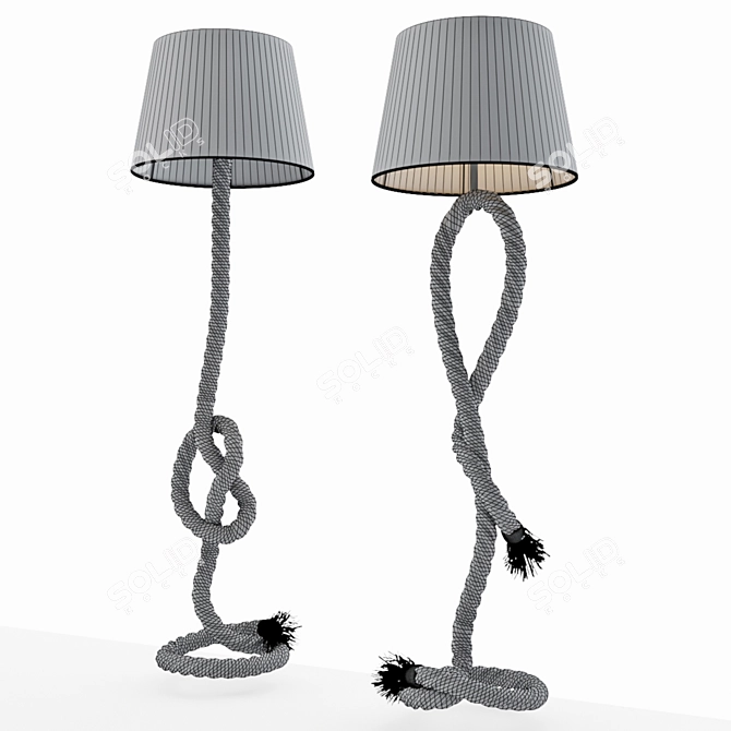 Rustic Rope Floor Lamp 3D model image 9