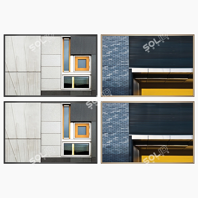 Versatile Set of Wall Paintings & Frames 3D model image 2