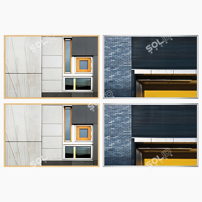 Versatile Set of Wall Paintings & Frames 3D model image 3