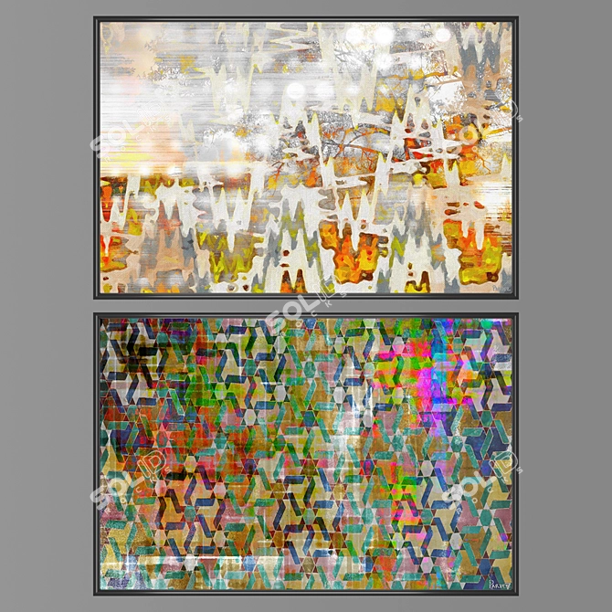 Elegant Wall Art Set: No. 1221 3D model image 1