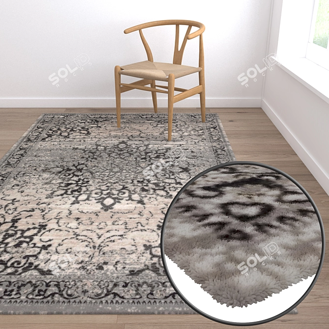 Luxury Texture Carpets Set 3D model image 5