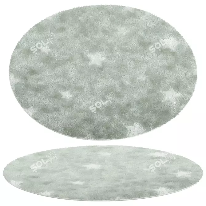 Elegant Round Rug 3D model image 1