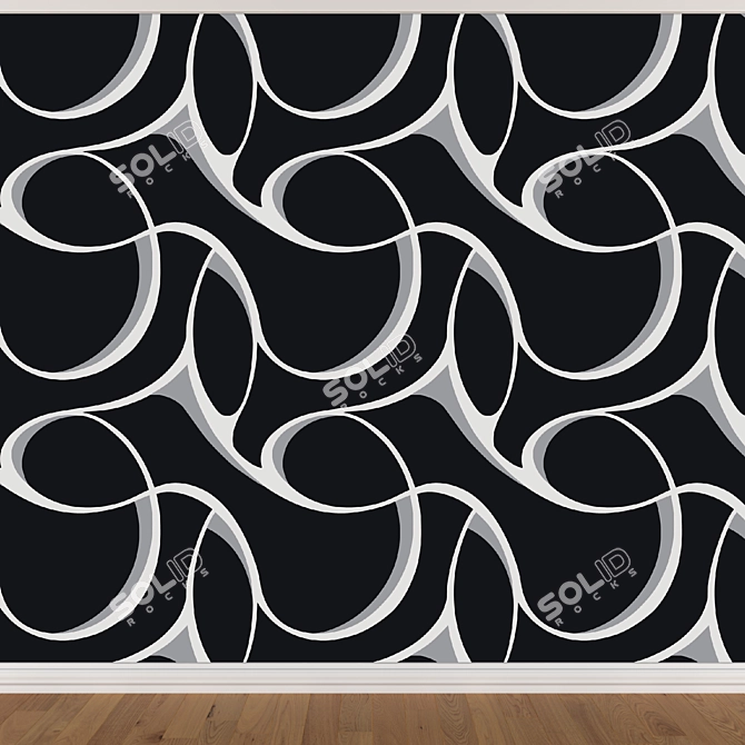 Seamless Wallpaper Set: 3 Colors 3D model image 2