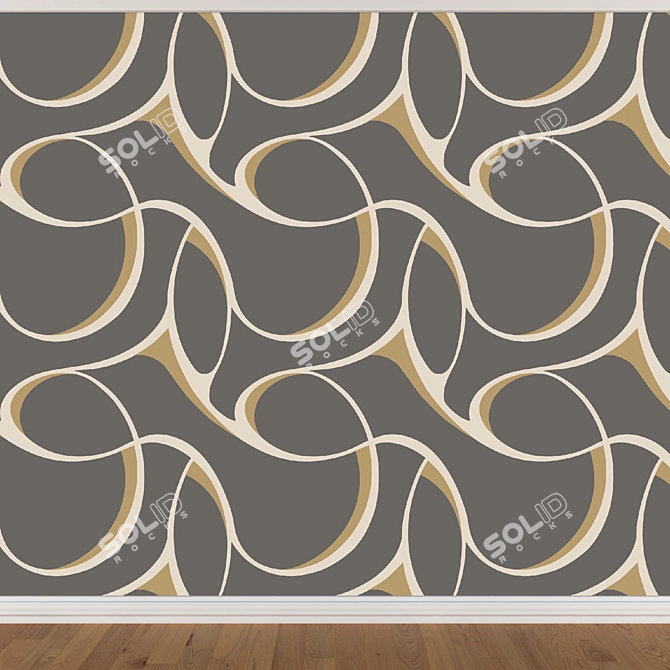 Seamless Wallpaper Set: 3 Colors 3D model image 4