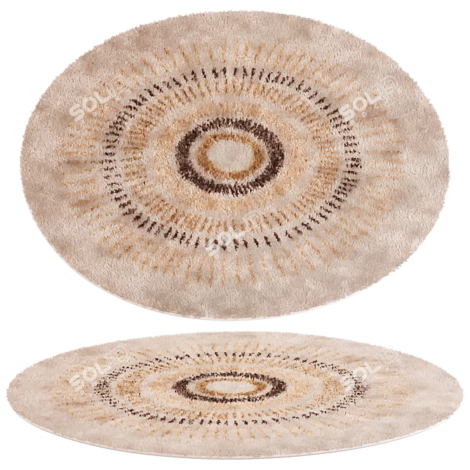 Modern Round Rug 06 3D model image 1