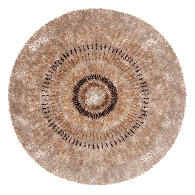 Modern Round Rug 06 3D model image 2