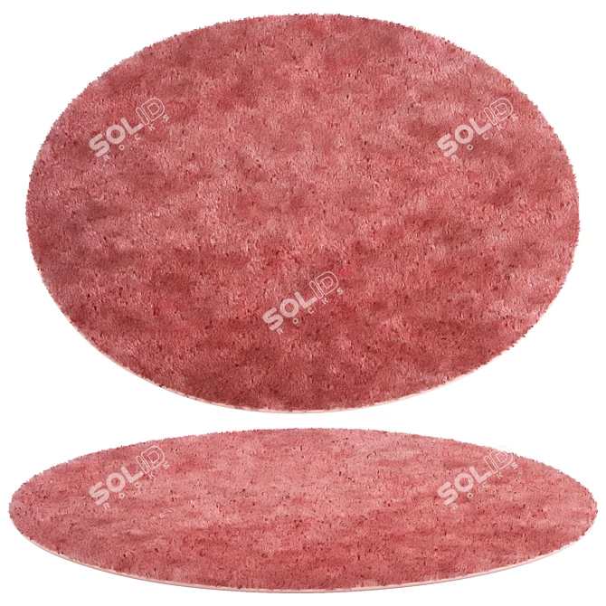 Elegant Round Rug in Beige 3D model image 1